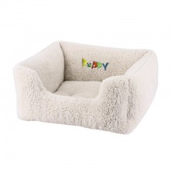 NOBBY-Comfort τετράγωνο κρεβάτι 'PUPPY' - 45 x 40 x 18cm - Ivory