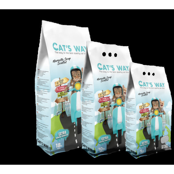 Cat's Way Άμμος Μπετονίτη Σαπούνι Μασσαλίας 10lt-ελαττωματική συσκευασία