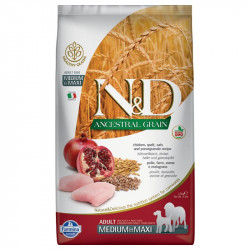Farmina N&D Ancestral Grain Adult Medium & Maxi με κοτόπουλο & ρόδι